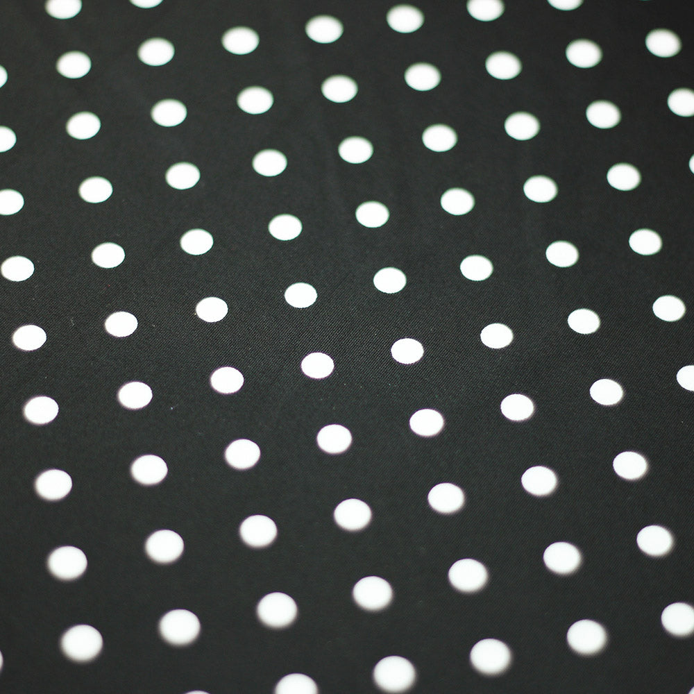 Polka Dots Nylon Spandex Fabric - Multiple Colors Small White Dots, 58/60" Width (1 Yard)