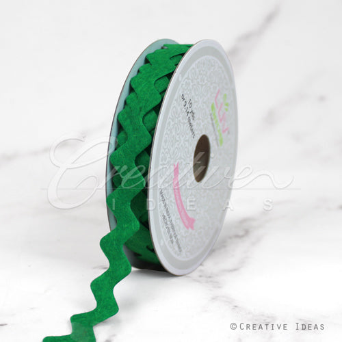 5/8" Felt Ric-Rac Ribbon-10 Yds (Emerald Green)