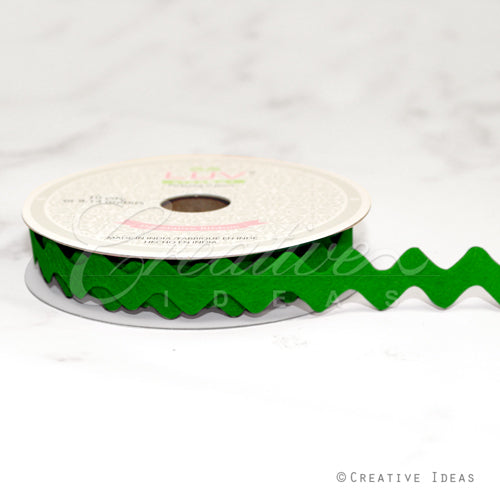 5/8" Felt Ric-Rac Ribbon-10 Yds (Emerald Green)