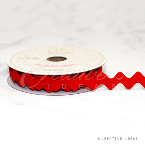 5/8" Felt Ric-Rac Ribbon-10 Yds (Red)