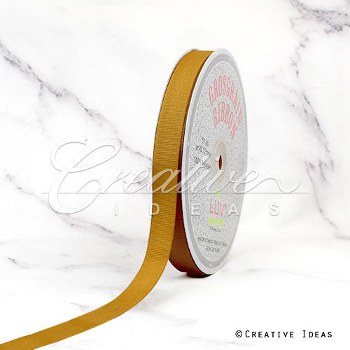 5/8" Grosgrain Ribbon - 50 Yards (Antique Gold)