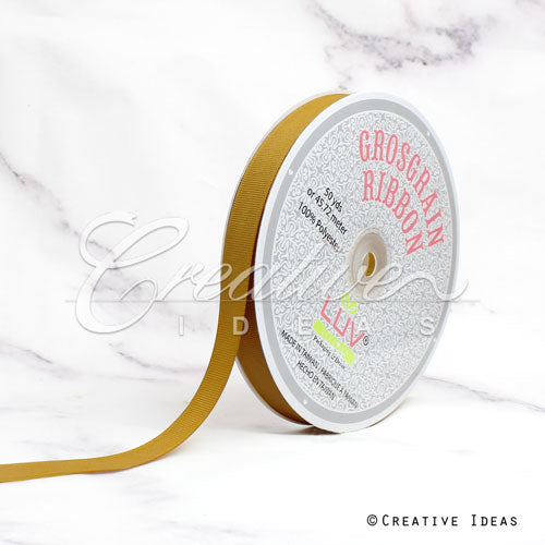 5/8" Grosgrain Ribbon - 50 Yards (Antique Gold)