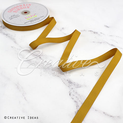 5/8" Grosgrain Ribbon - 50 Yards (Antique Gold)