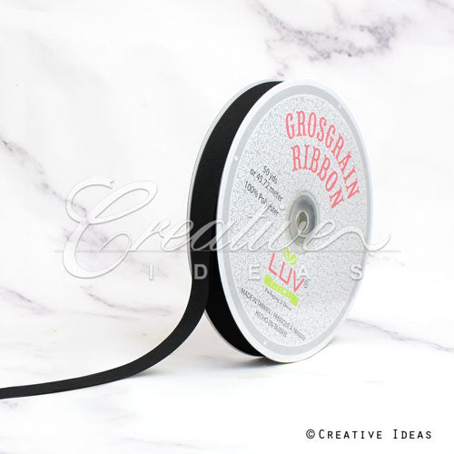 5/8" Grosgrain Ribbon - 50 Yards (Black)