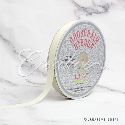 5/8" Grosgrain Ribbon - 50 Yards (Ivory)
