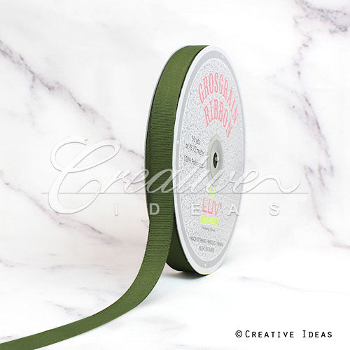 5/8" Grosgrain Ribbon - 50 Yards (Moss Green)