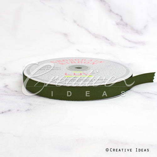 5/8" Grosgrain Ribbon - 50 Yards (Moss Green)