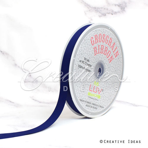 5/8" Grosgrain Ribbon - 50 Yards (Navy Blue)