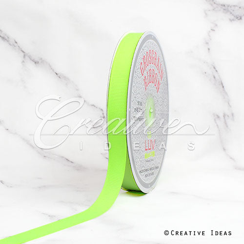 5/8" Grosgrain Ribbon - 50 Yards (Neon Green)