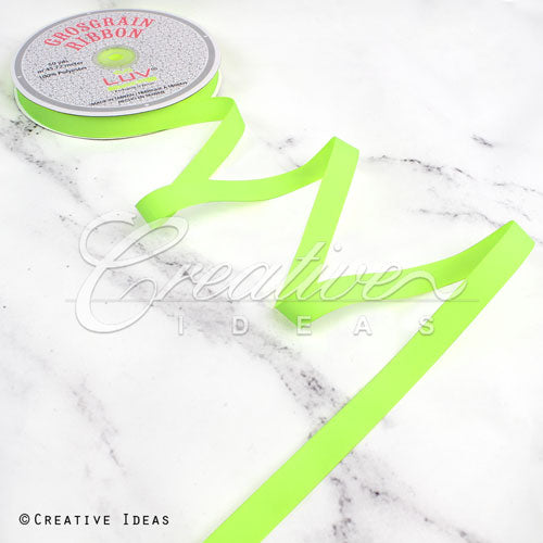 5/8" Grosgrain Ribbon - 50 Yards (Neon Green)