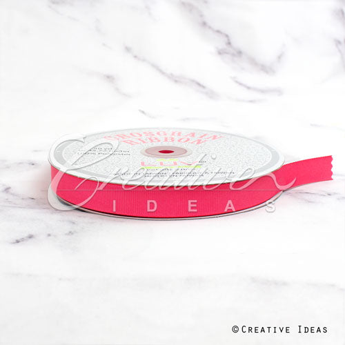 5/8" Grosgrain Ribbon - 50 Yards (Neon Pink)
