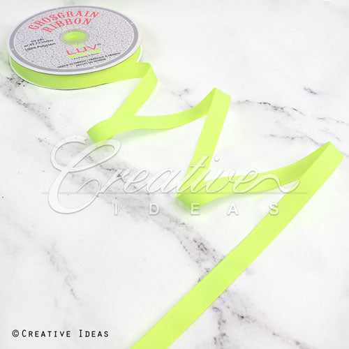 5/8" Grosgrain Ribbon - 50 Yards (Neon Yellow)