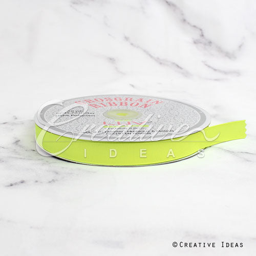 5/8" Grosgrain Ribbon - 50 Yards (Neon Yellow)