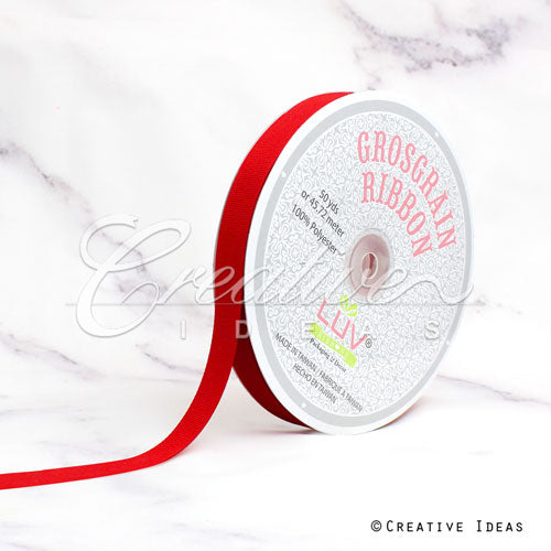 5/8" Grosgrain Ribbon - 50 Yards (Red)
