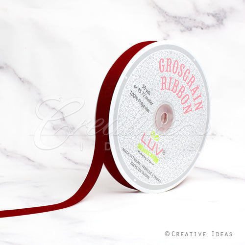 5/8" Grosgrain Ribbon - 50 Yards (Scarlet Red)
