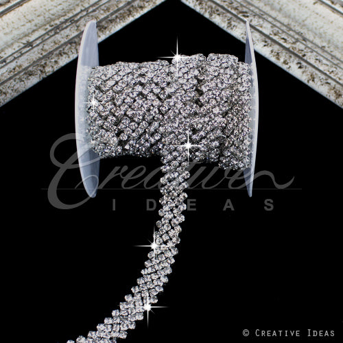 5/8" Jagged Rhinestone Chain-3 Yds (Silver)