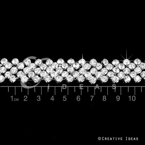 5/8" Jagged Rhinestone Chain-3 Yds (Silver)