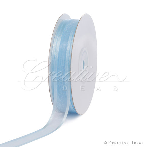 5/8" Organza With Satin Edge Ribbon - 25 Yards (Light Blue)