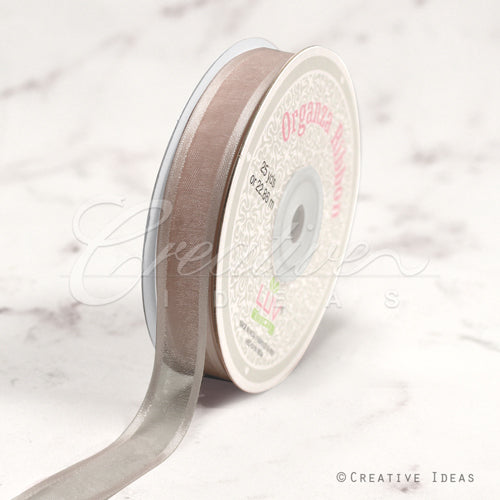 5/8" Organza With Satin Edge Ribbon - 25 Yards (Toffee)