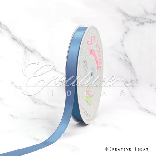 5/8" Single Face Satin Ribbon - 100 Yards (Antique Blue)