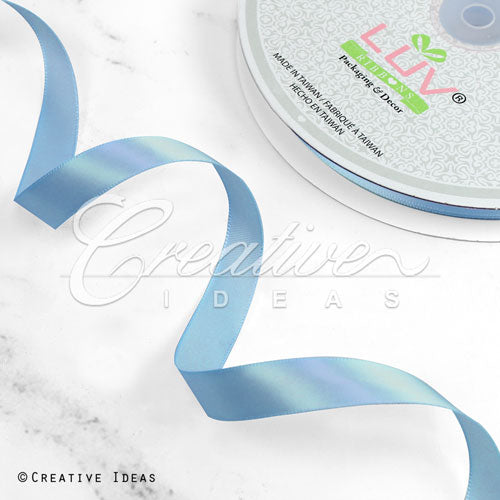 5/8" Single Face Satin Ribbon - 100 Yards (Antique Blue)