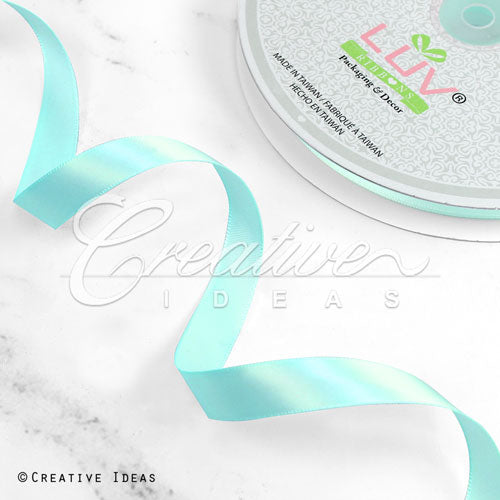 5/8" Single Face Satin Ribbon - 100 Yards (Aqua)