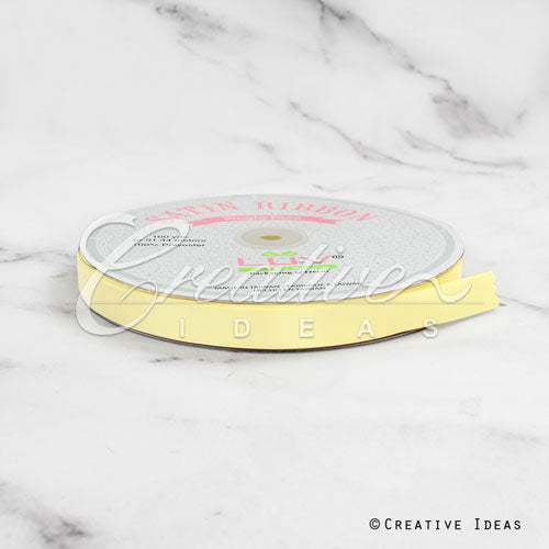 5/8" Single Face Satin Ribbon - 100 Yards (Baby Maize)