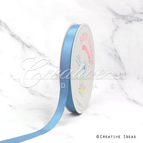 5/8" Single Face Satin Ribbon - 100 Yards (Blue Mist)