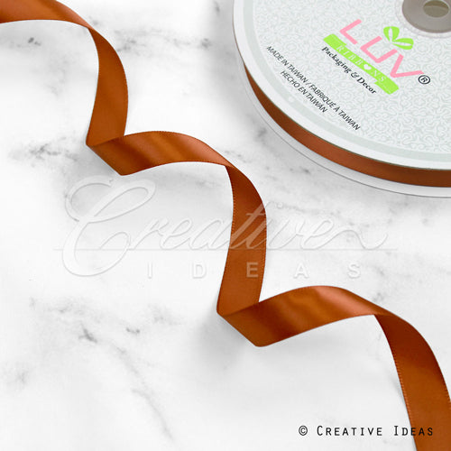 5/8" Single Face Satin Ribbon - 100 Yards (Copper)