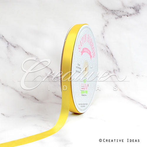 5/8" Single Face Satin Ribbon - 100 Yards (Daffodil)