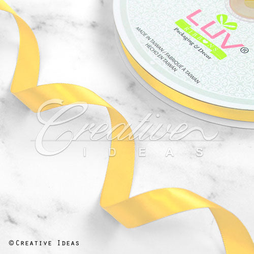 5/8" Single Face Satin Ribbon - 100 Yards (Daffodil)