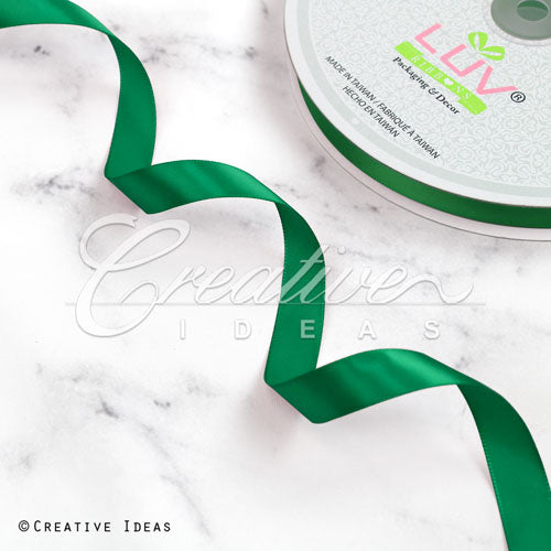 5/8" Single Face Satin Ribbon - 100 Yards (Emerald Green)