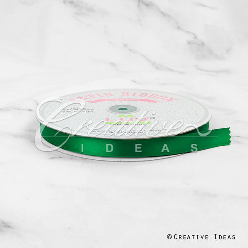 5/8" Single Face Satin Ribbon - 100 Yards (Emerald Green)