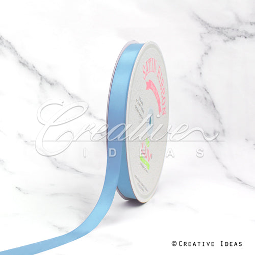 5/8" Single Face Satin Ribbon - 100 Yards (French Blue)