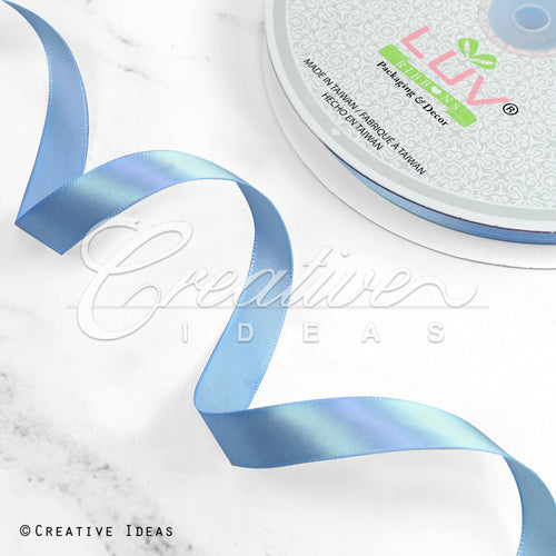 5/8" Single Face Satin Ribbon - 100 Yards (French Blue)