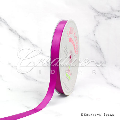5/8" Single Face Satin Ribbon - 100 Yards (Fuchsia)