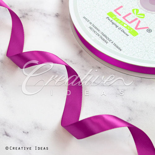 5/8" Single Face Satin Ribbon - 100 Yards (Fuchsia)
