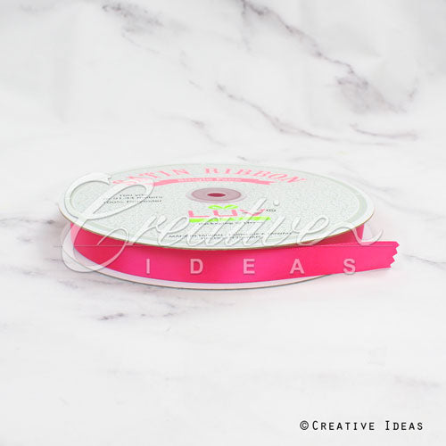5/8" Single Face Satin Ribbon - 100 Yards (Hot Pink)