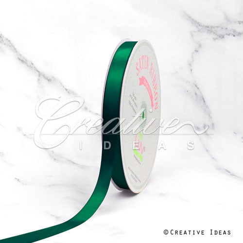 5/8" Single Face Satin Ribbon - 100 Yards (Hunter Green)
