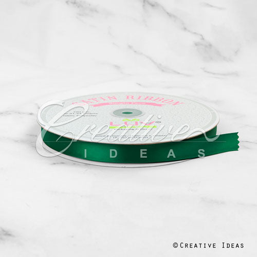 5/8" Single Face Satin Ribbon - 100 Yards (Hunter Green)
