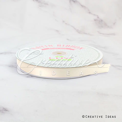 5/8" Single Face Satin Ribbon - 100 Yards (Ivory)