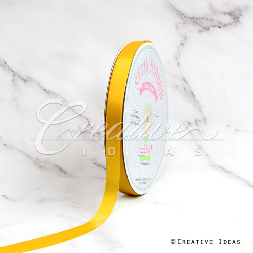 5/8" Single Face Satin Ribbon - 100 Yards (Light Gold)