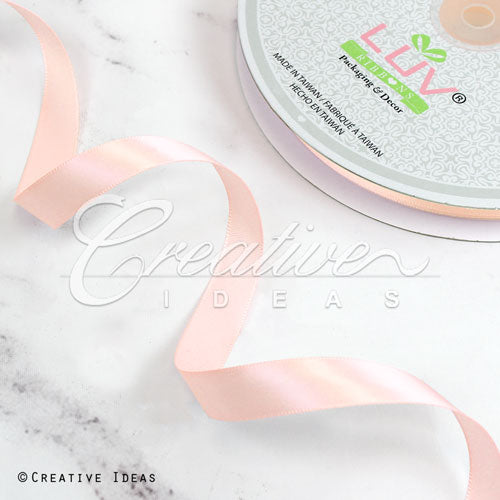 5/8" Single Face Satin Ribbon - 100 Yards (Light Peach)