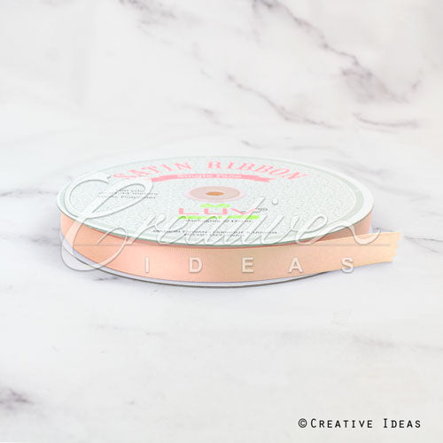 5/8" Single Face Satin Ribbon - 100 Yards (Light Peach)