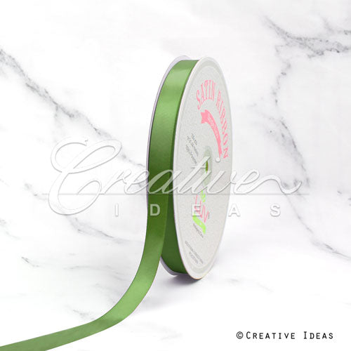 5/8" Single Face Satin Ribbon - 100 Yards (Moss Green)
