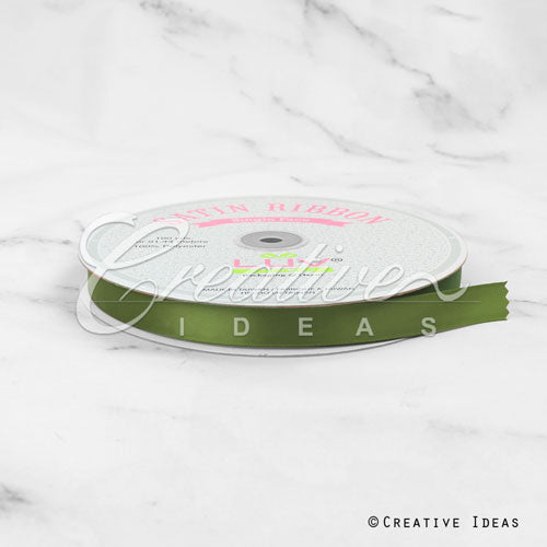 5/8" Single Face Satin Ribbon - 100 Yards (Moss Green)
