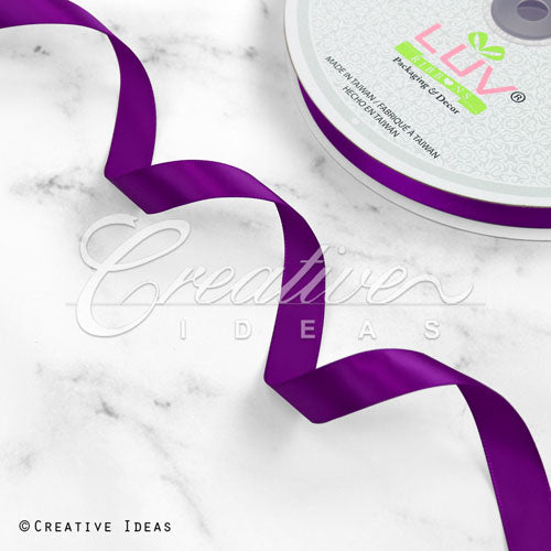 5/8" Single Face Satin Ribbon - 100 Yards (Plum)