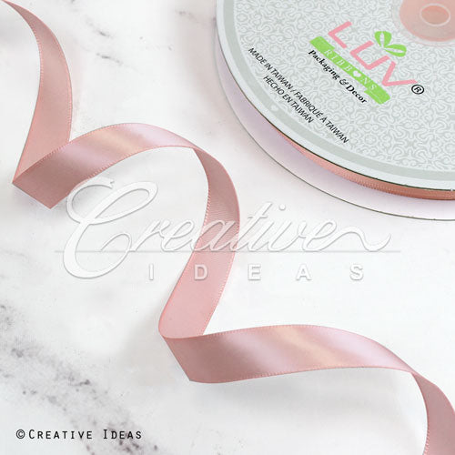 5/8" Single Face Satin Ribbon - 100 Yards (Rose Gold)