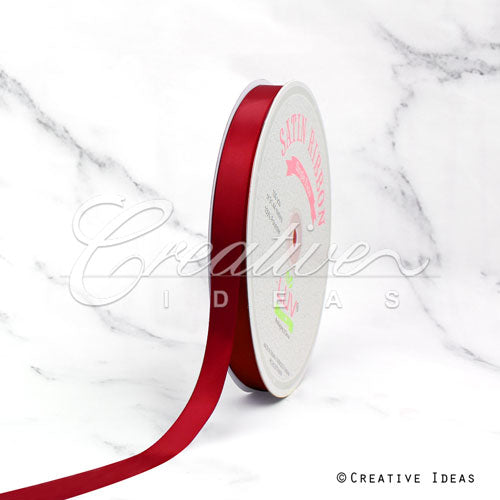5/8" Single Face Satin Ribbon - 100 Yards (Scarlet Red)