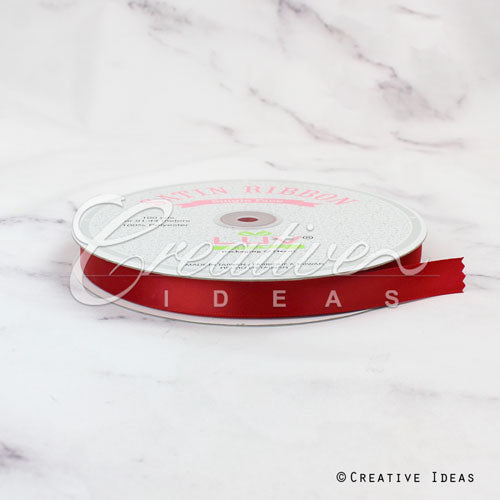 5/8" Single Face Satin Ribbon - 100 Yards (Scarlet Red)